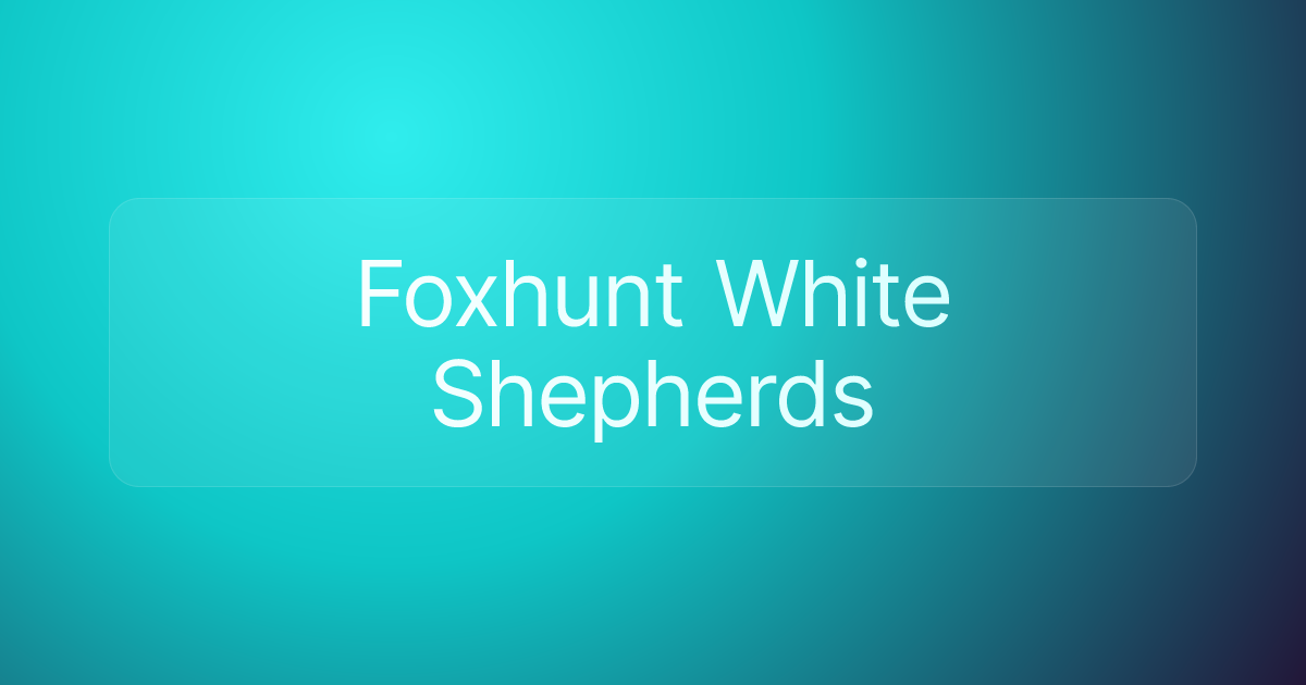 Foxhunt White Shepherds
