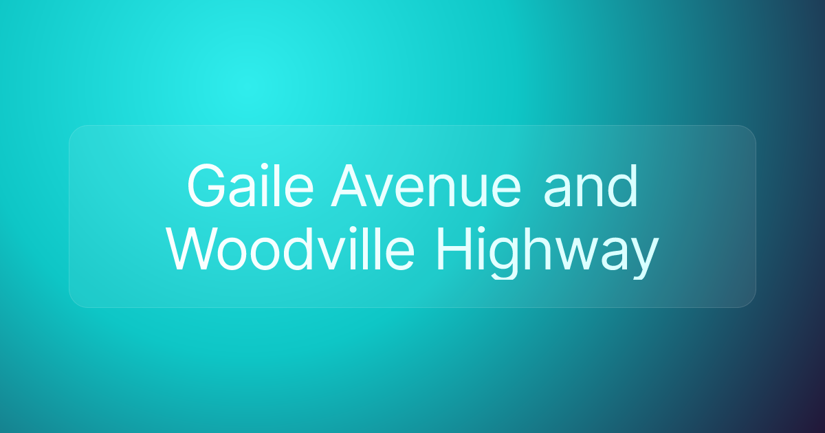 Gaile Avenue and Woodville Highway