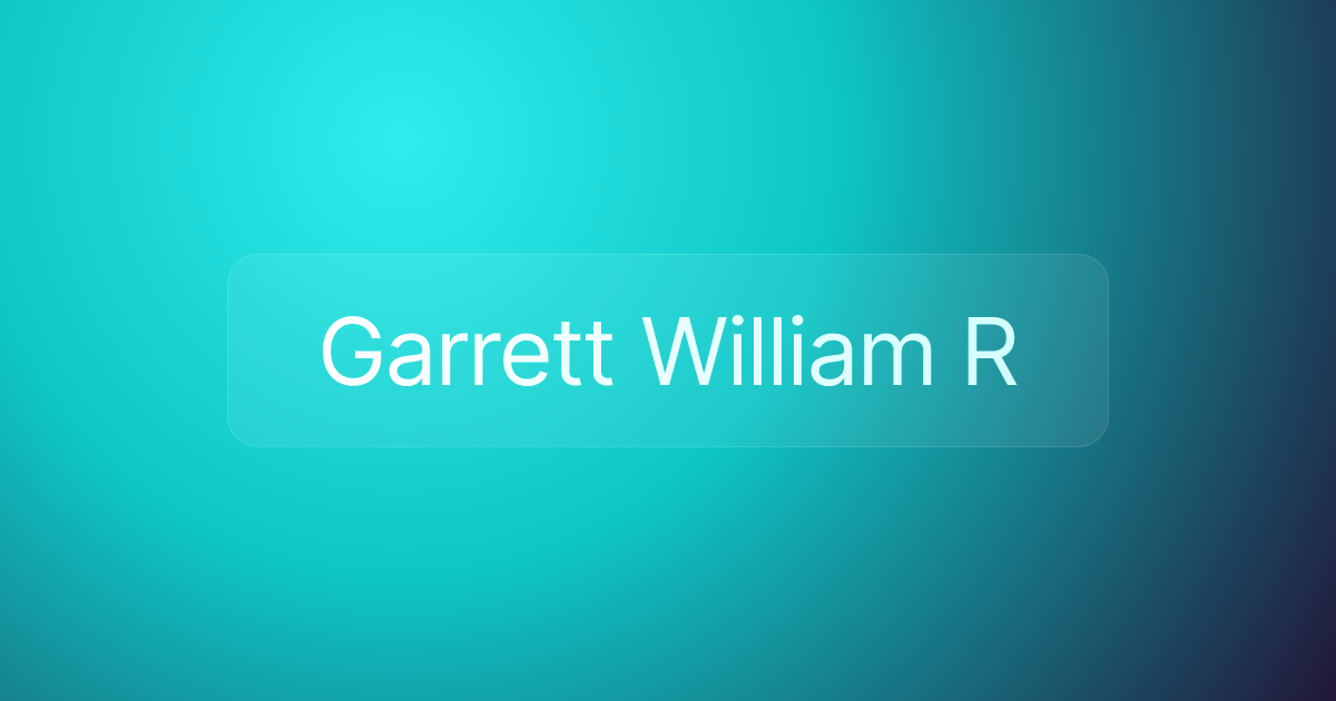 Garrett William R