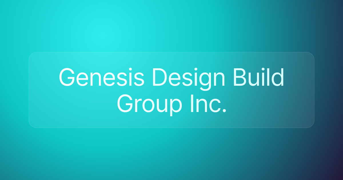 Genesis Design Build Group Inc.