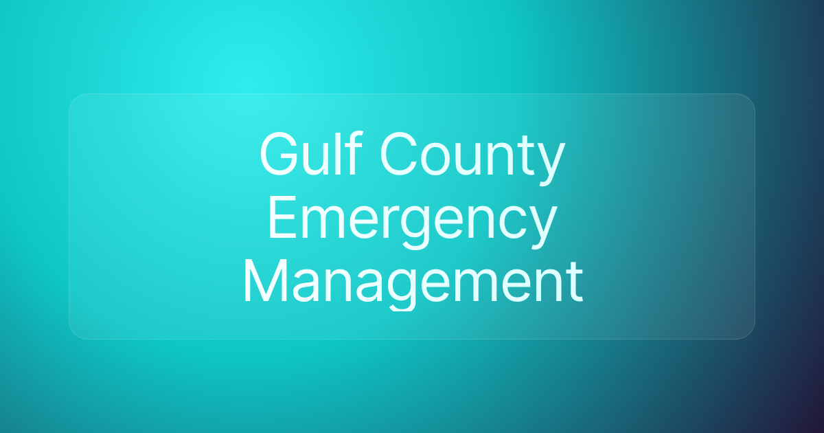 Gulf County Emergency Management