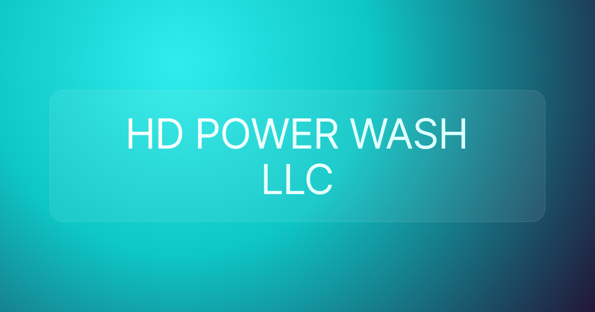 HD POWER WASH LLC
