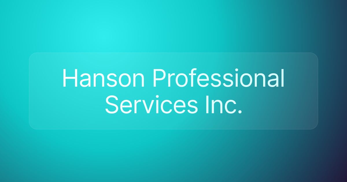 Hanson Professional Services Inc.