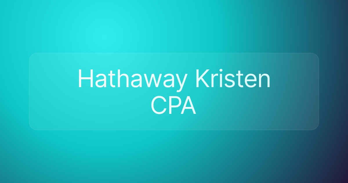 Hathaway Kristen CPA