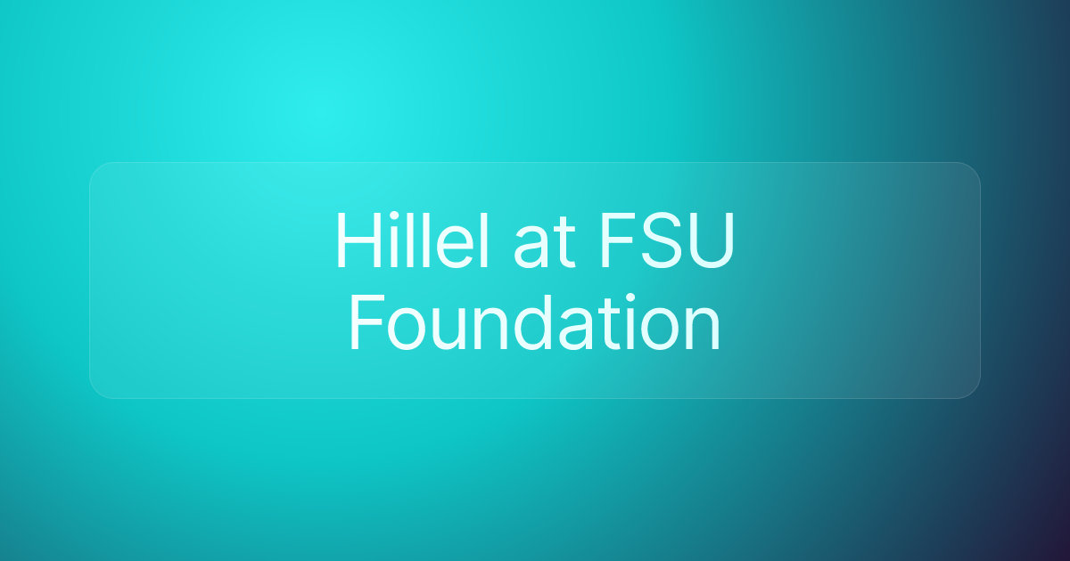 Hillel at FSU Foundation