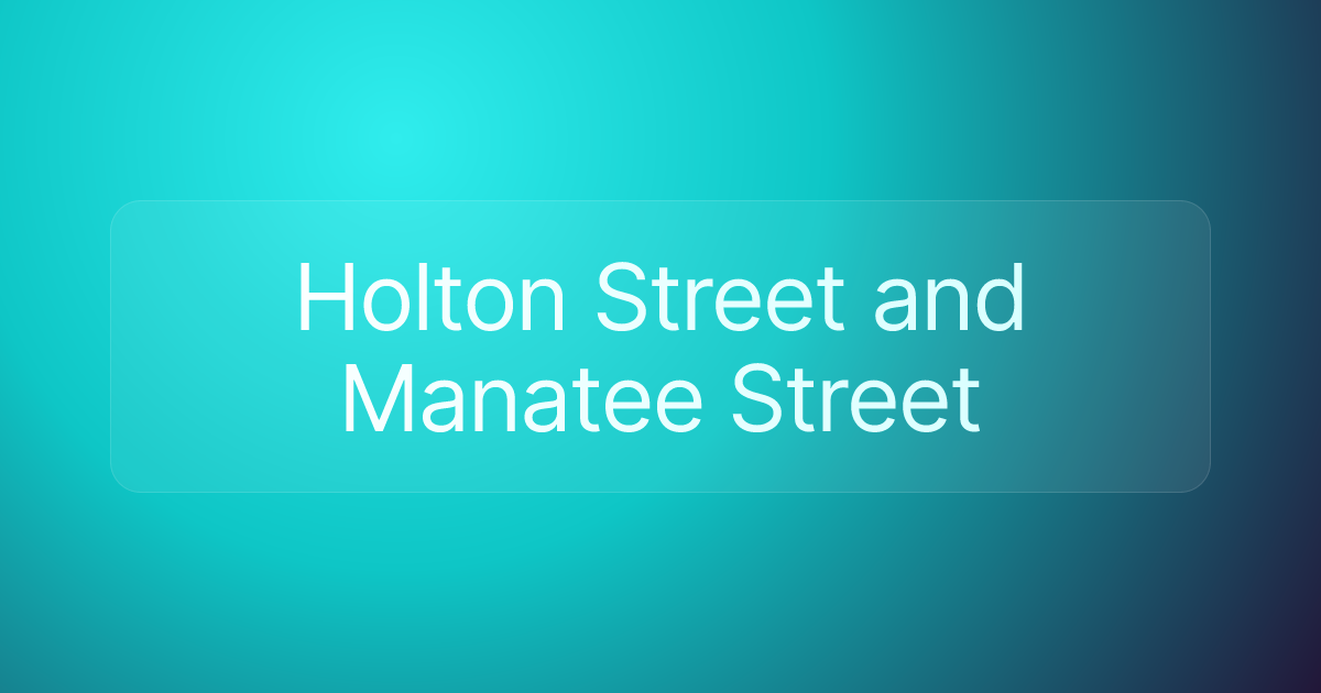 Holton Street and Manatee Street