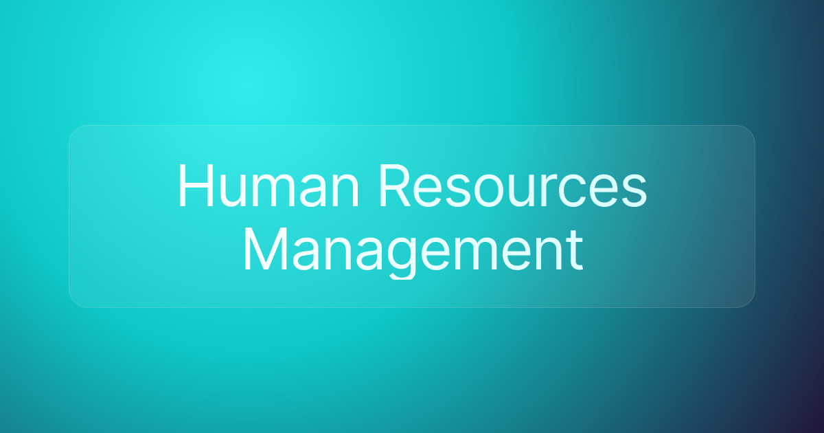 Human Resources Management