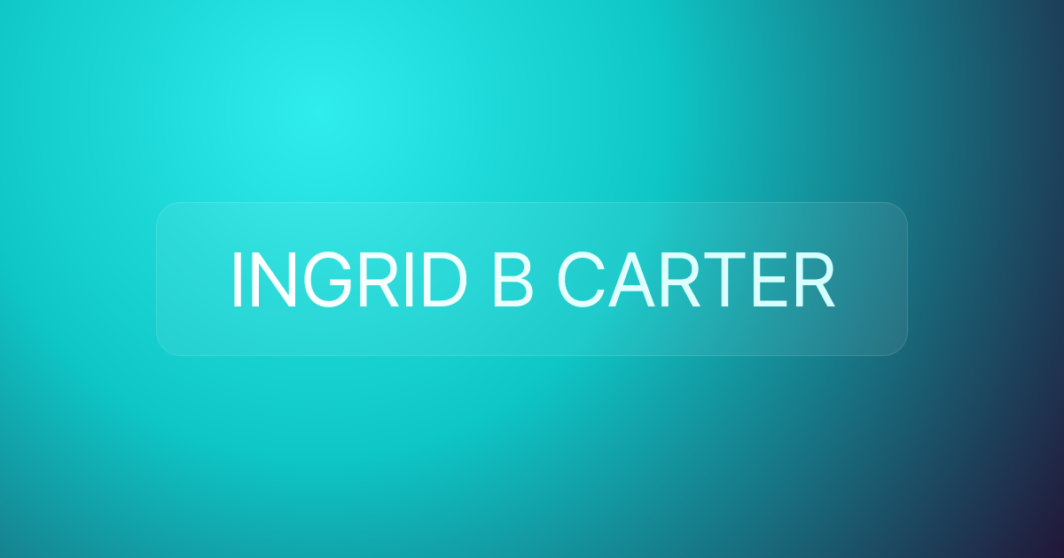 INGRID B CARTER