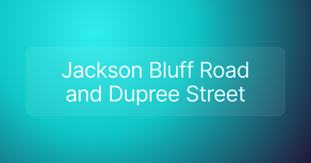 Jackson Bluff Road and Dupree Street