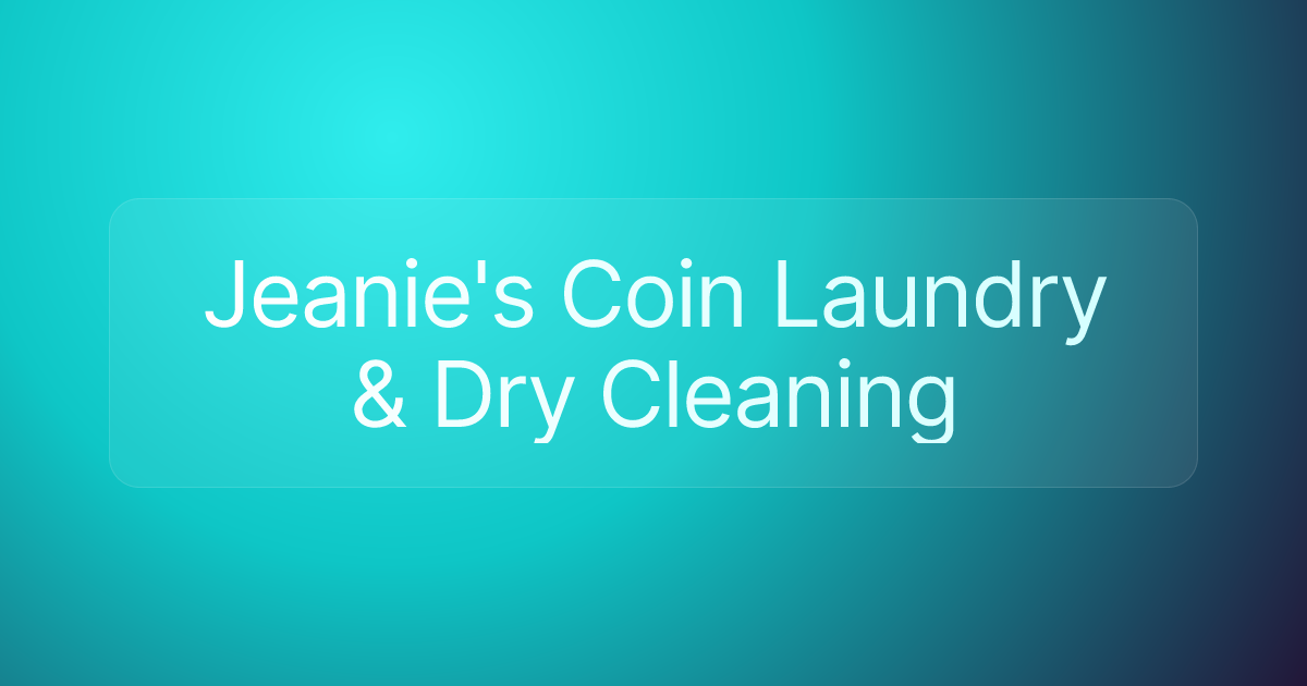 Jeanie's Coin Laundry & Dry Cleaning