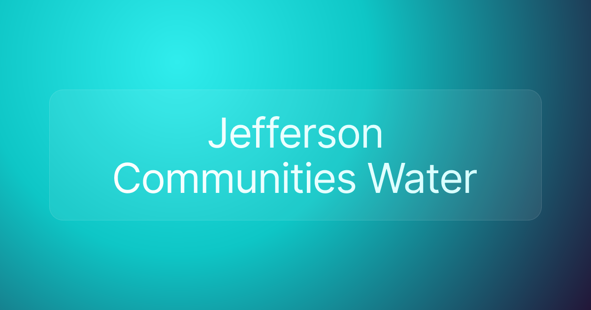 Jefferson Communities Water