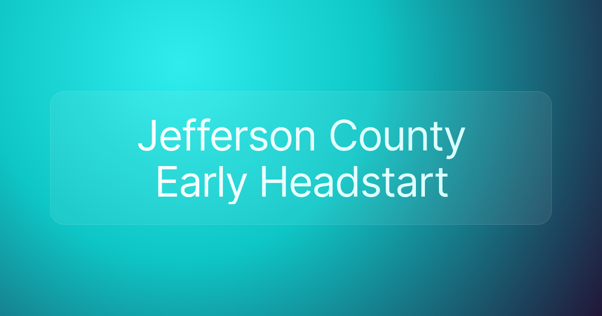 Jefferson County Early Headstart
