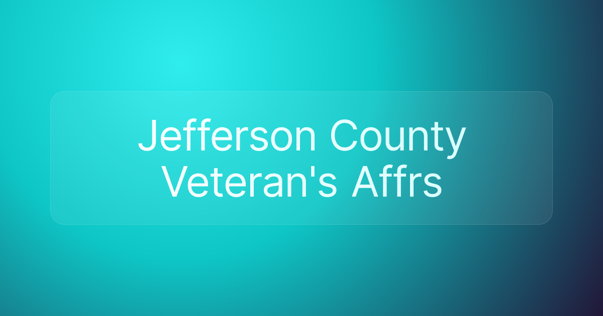 Jefferson County Veteran's Affrs