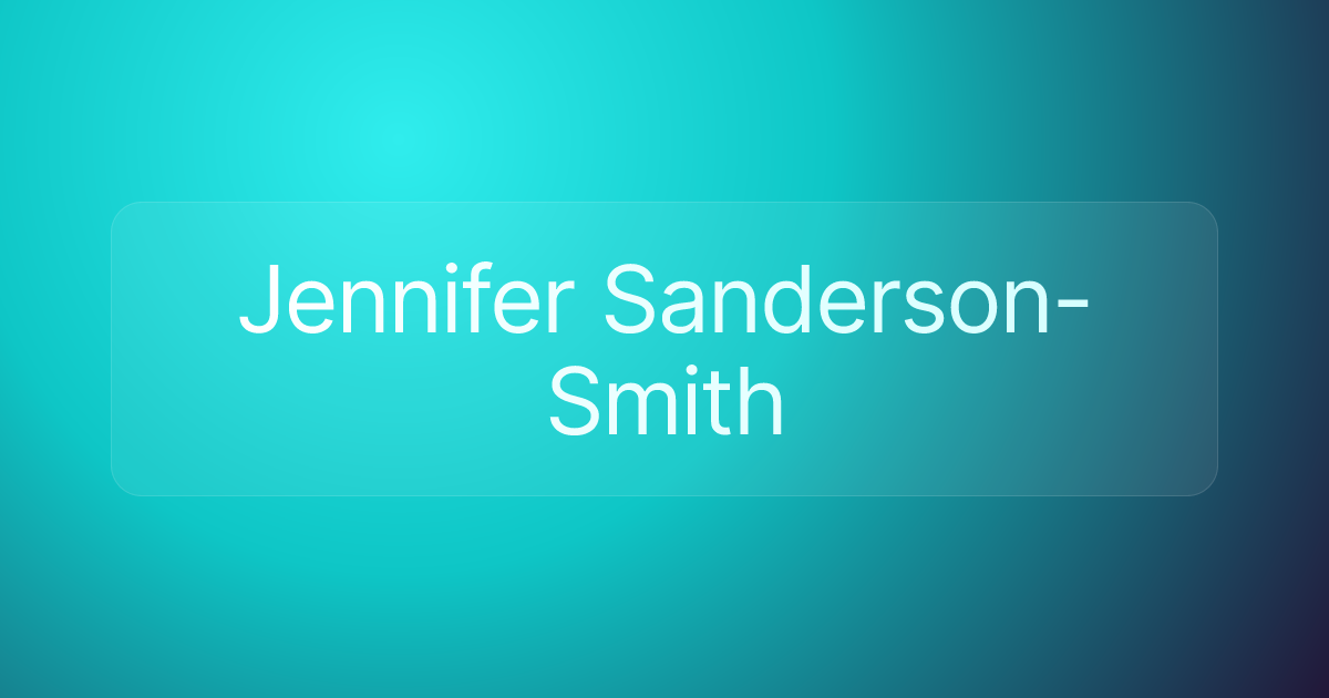 Jennifer Sanderson-Smith