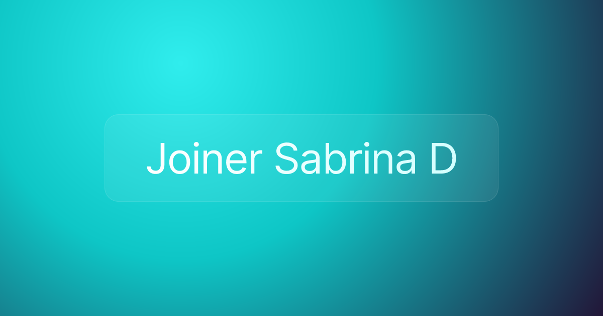 Joiner Sabrina D