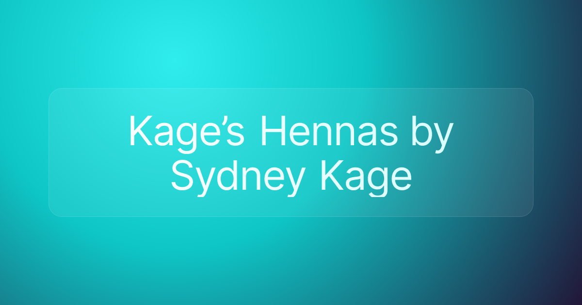 Kage’s Hennas by Sydney Kage