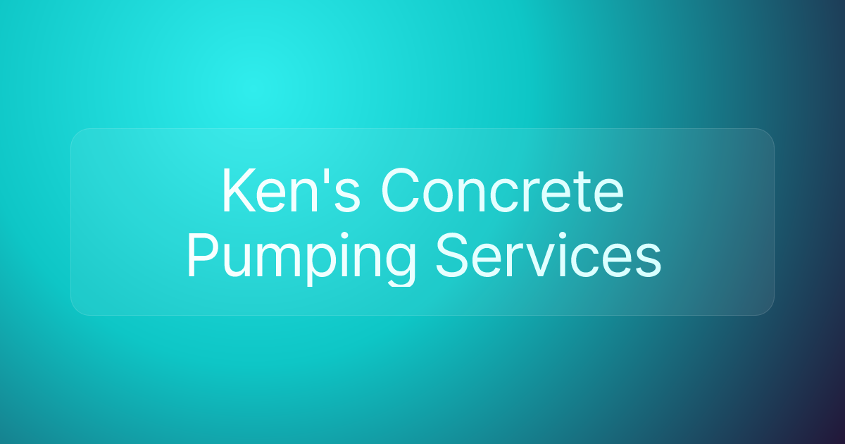 Ken's Concrete Pumping Services