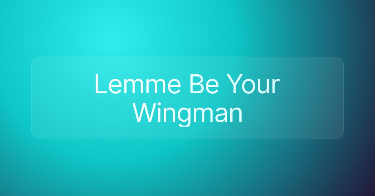 Lemme Be Your Wingman