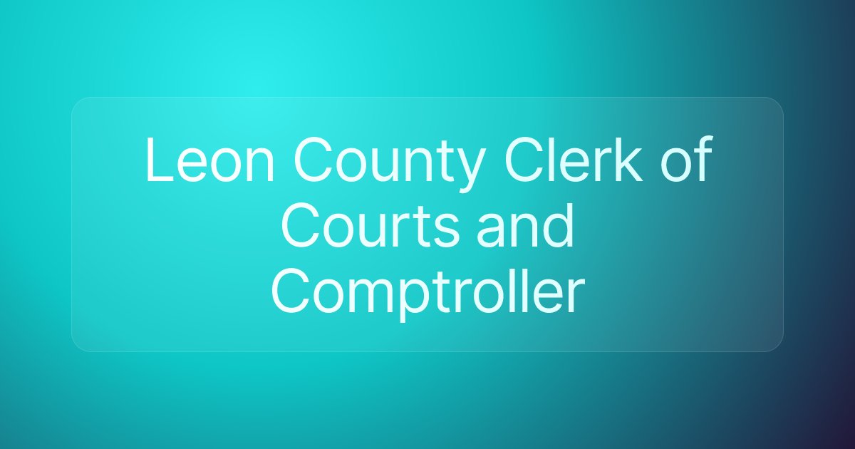 Leon County Clerk of Courts and Comptroller