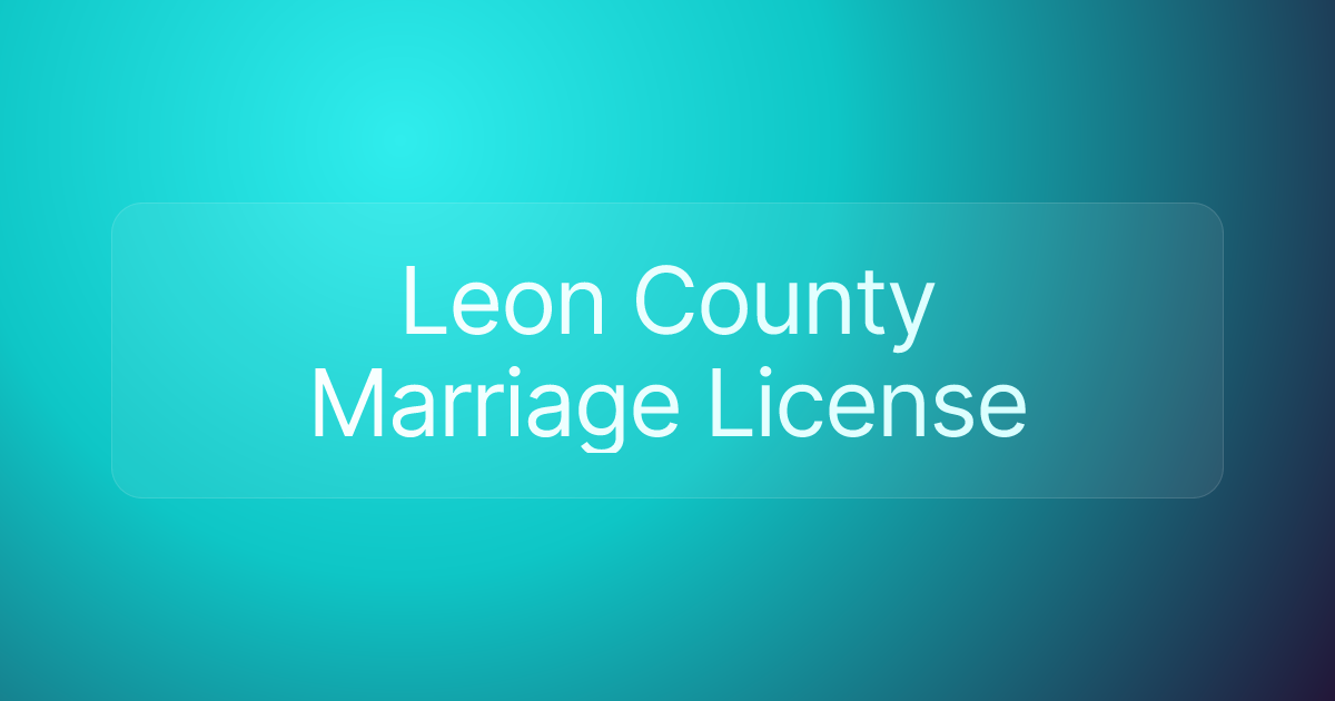 Leon County Marriage License