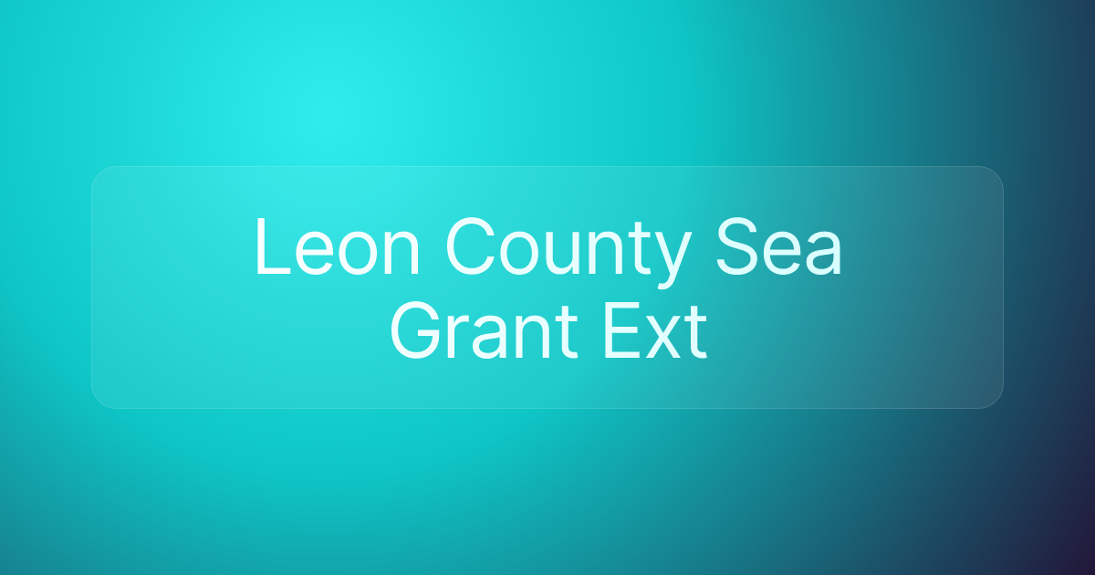 Leon County Sea Grant Ext