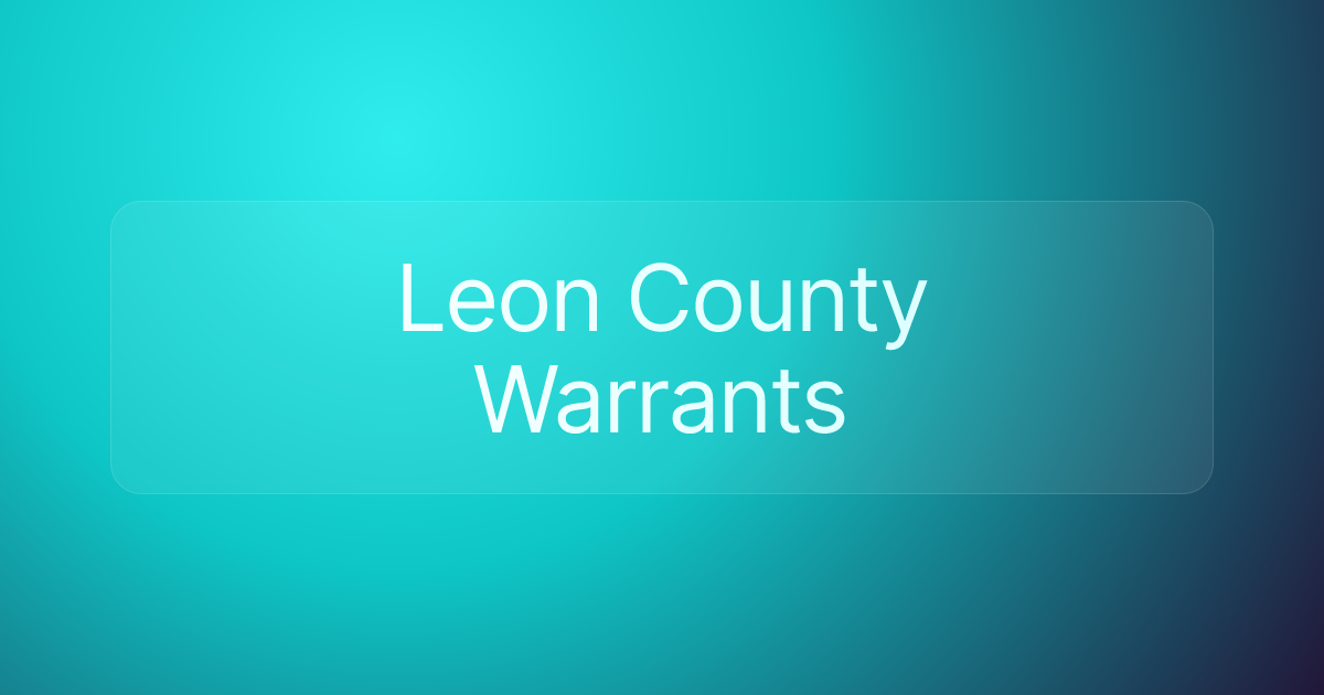 Leon County Warrants