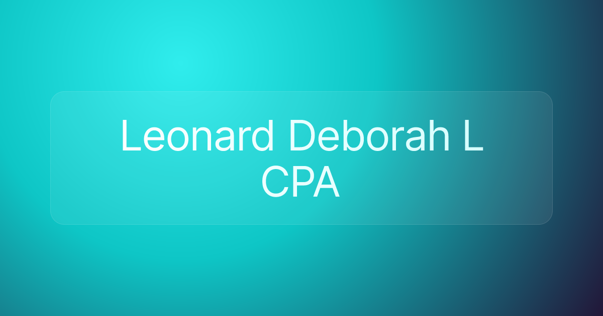 Leonard Deborah L CPA