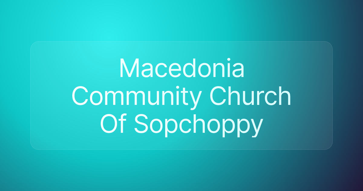Macedonia Community Church Of Sopchoppy