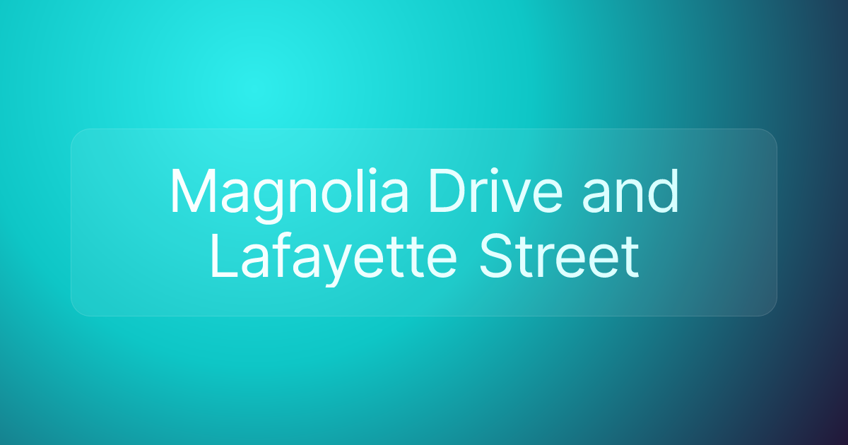 Magnolia Drive and Lafayette Street