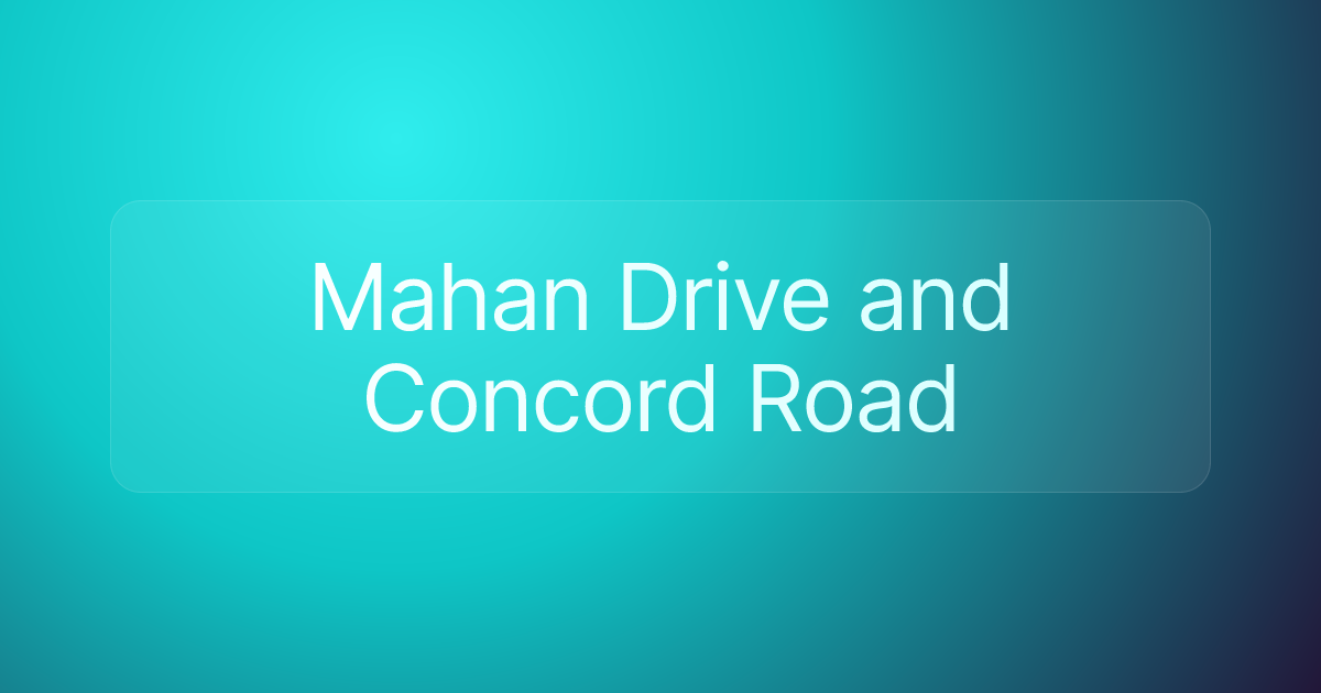 Mahan Drive and Concord Road
