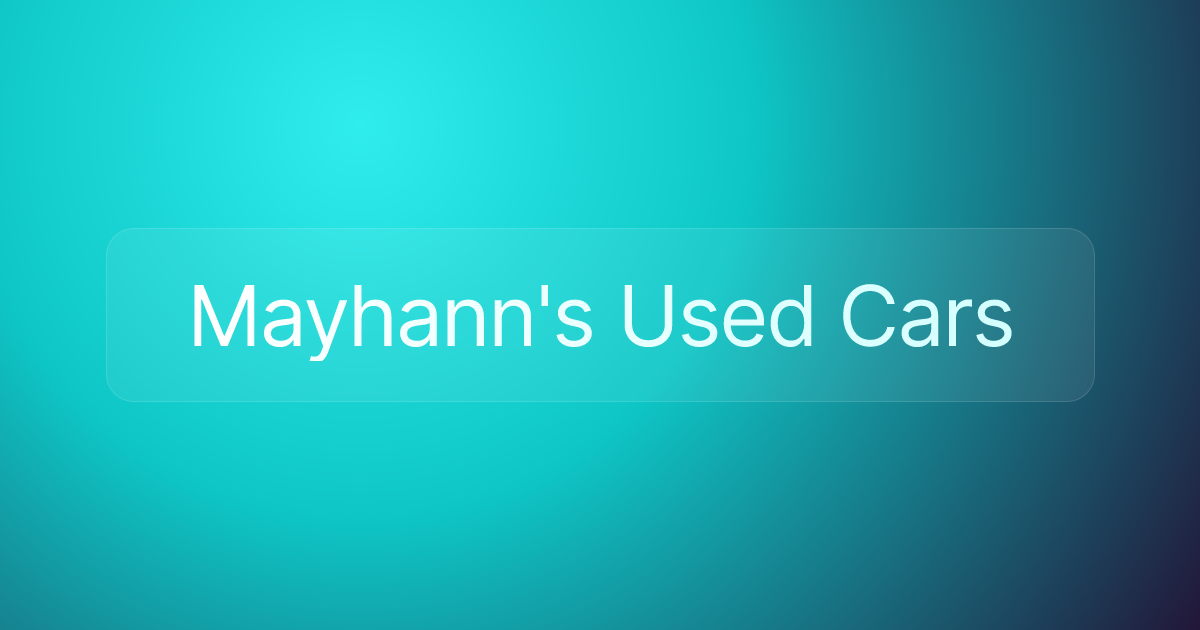 Mayhann's Used Cars