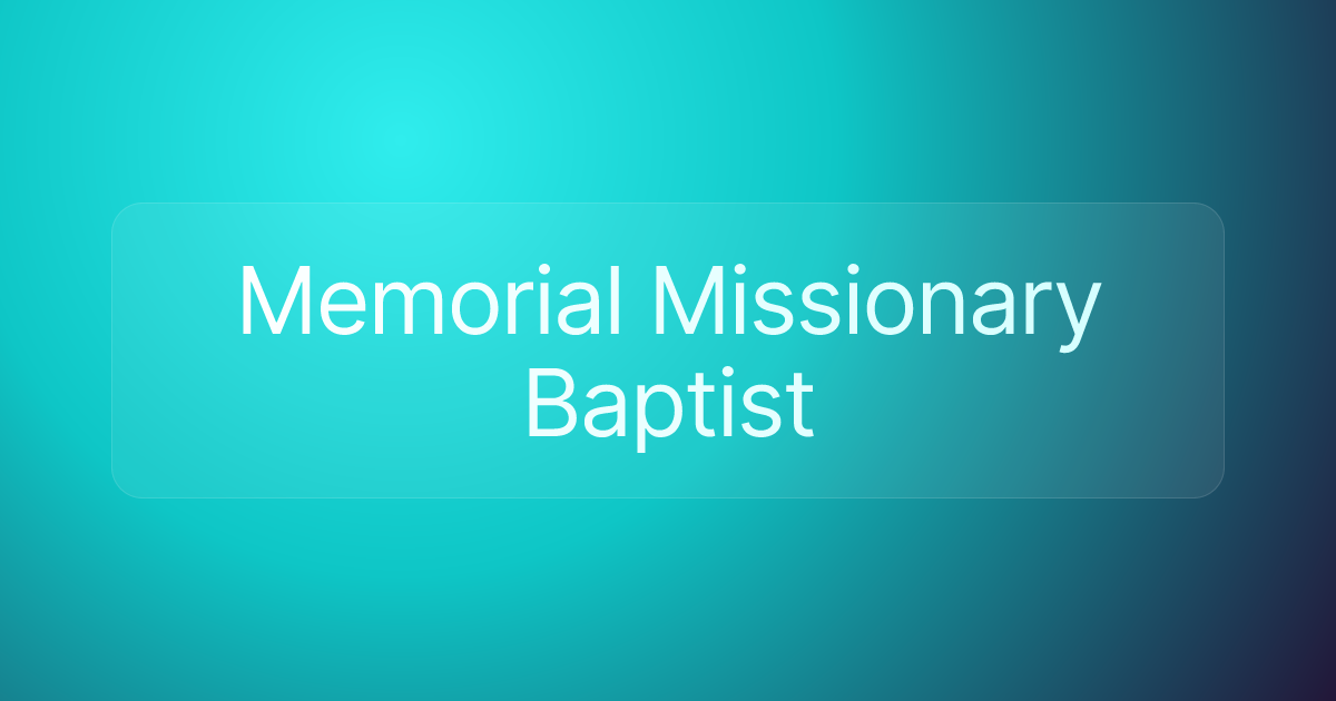 Memorial Missionary Baptist
