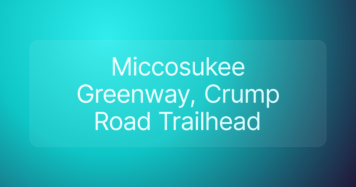 Miccosukee Greenway, Crump Road Trailhead