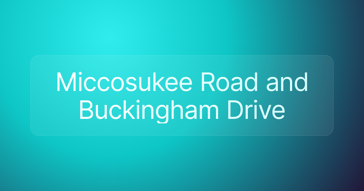 Miccosukee Road and Buckingham Drive