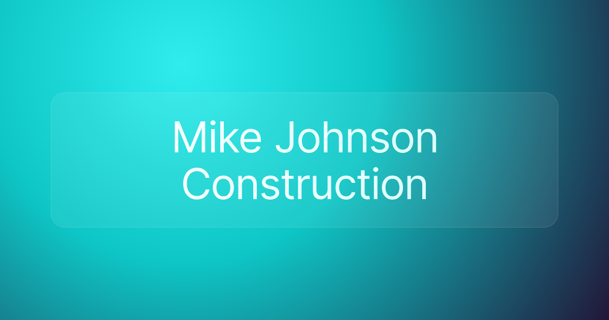 Mike Johnson Construction