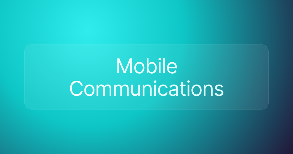 Mobile Communications