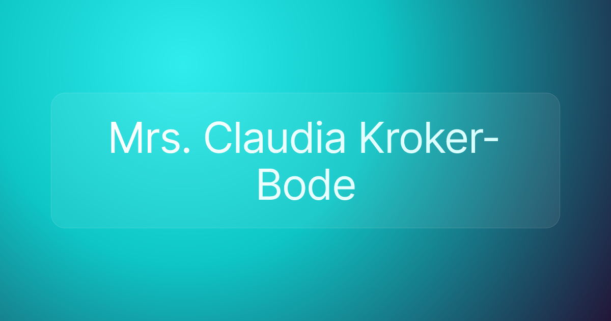 Mrs. Claudia Kroker-Bode