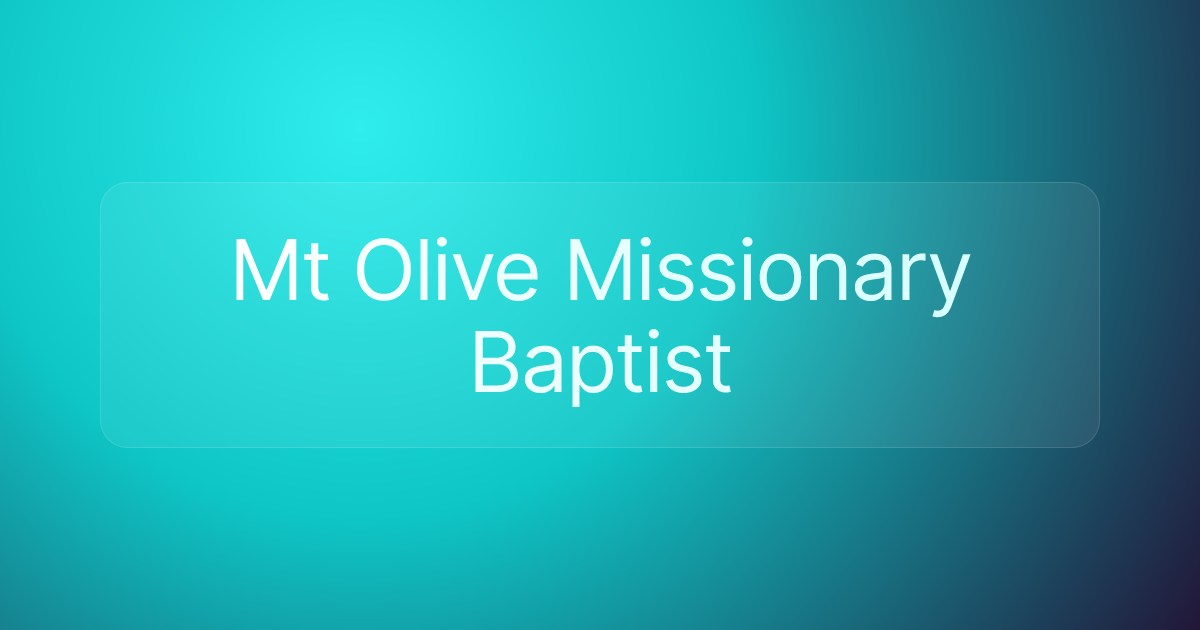 Mt Olive Missionary Baptist