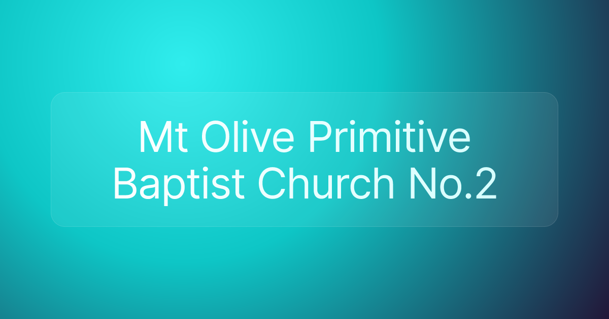 Mt Olive Primitive Baptist Church No.2