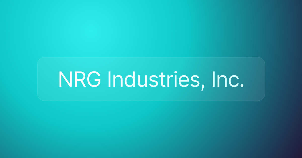 NRG Industries, Inc.