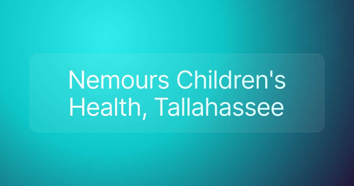 Nemours Children's Health, Tallahassee