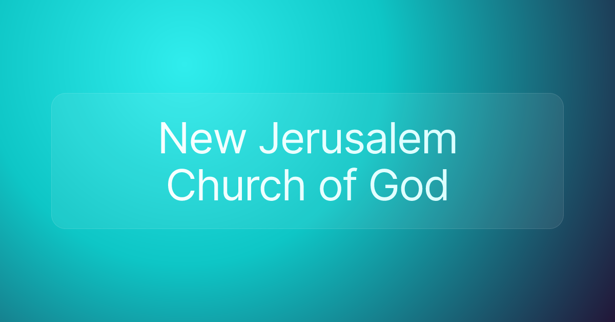 New Jerusalem Church of God