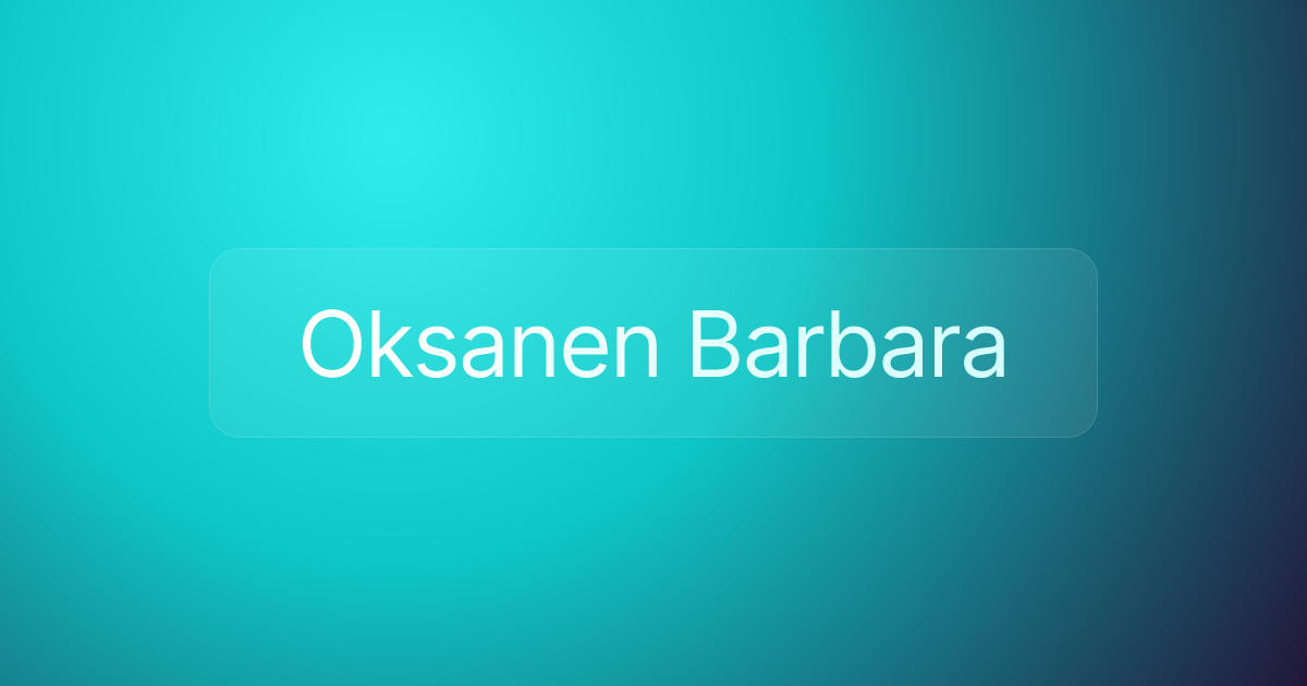Oksanen Barbara