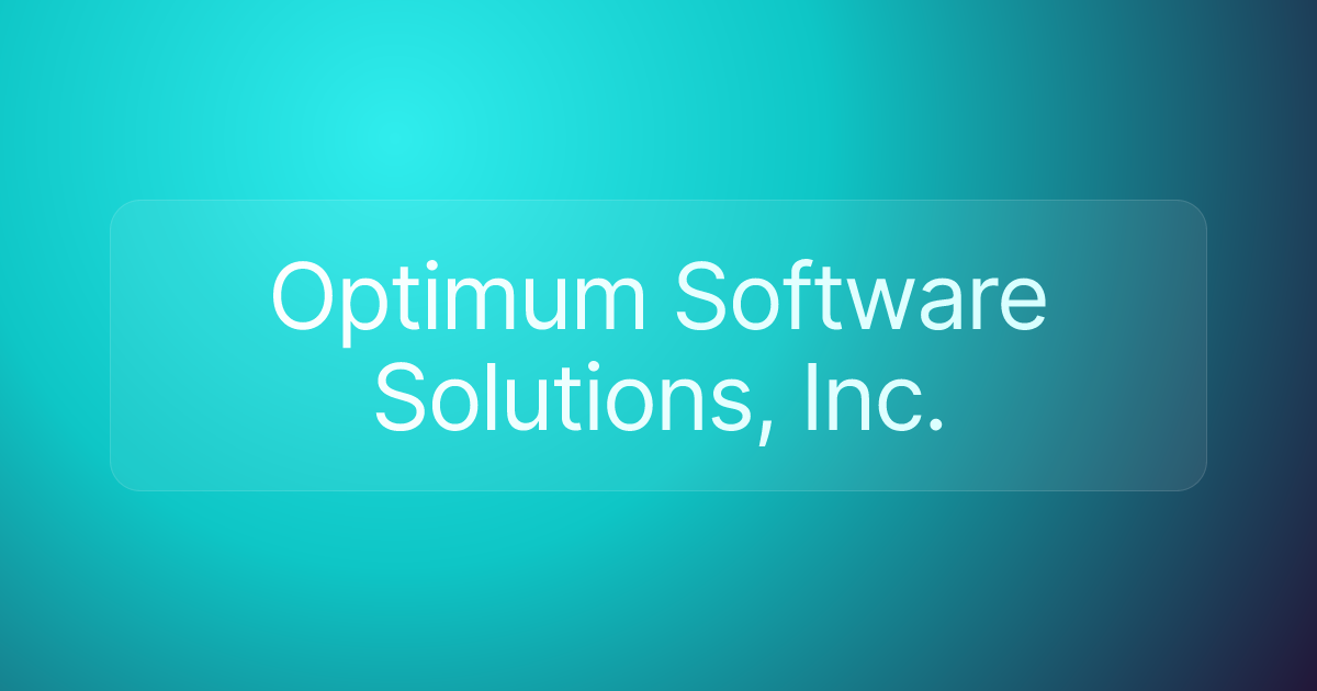 Optimum Software Solutions, Inc.