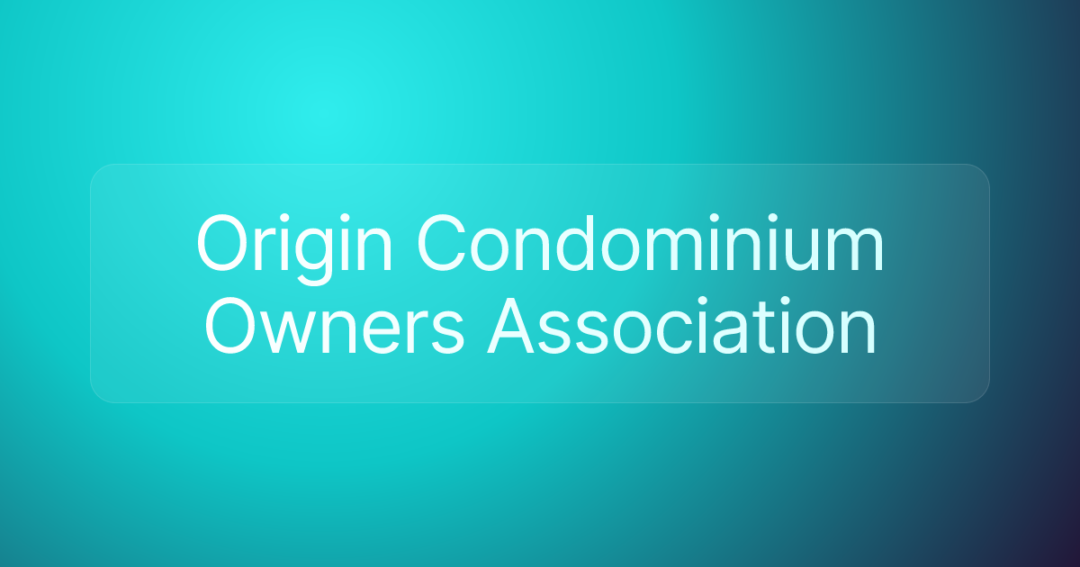 Origin Condominium Owners Association