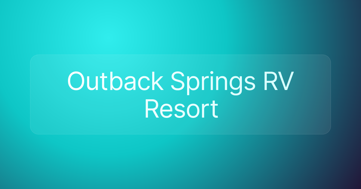 Outback Springs RV Resort