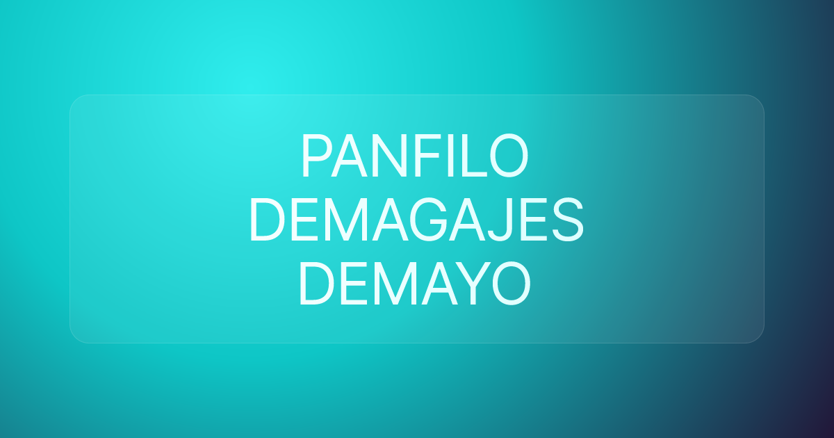 PANFILO DEMAGAJES DEMAYO