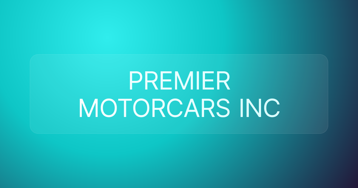 PREMIER MOTORCARS INC