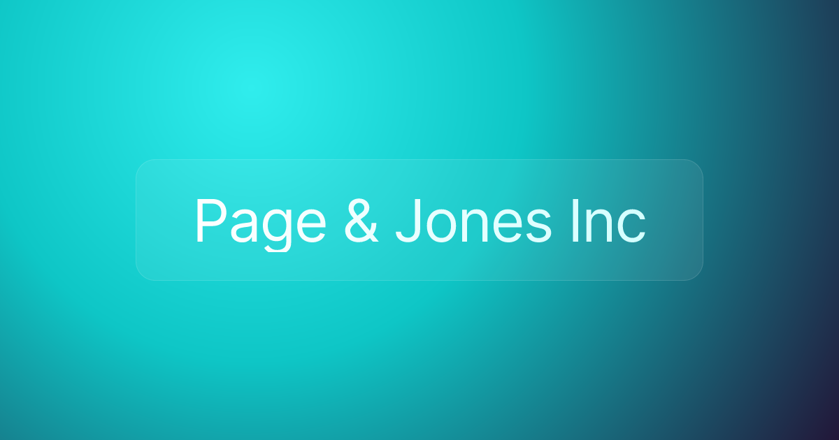 Page & Jones Inc