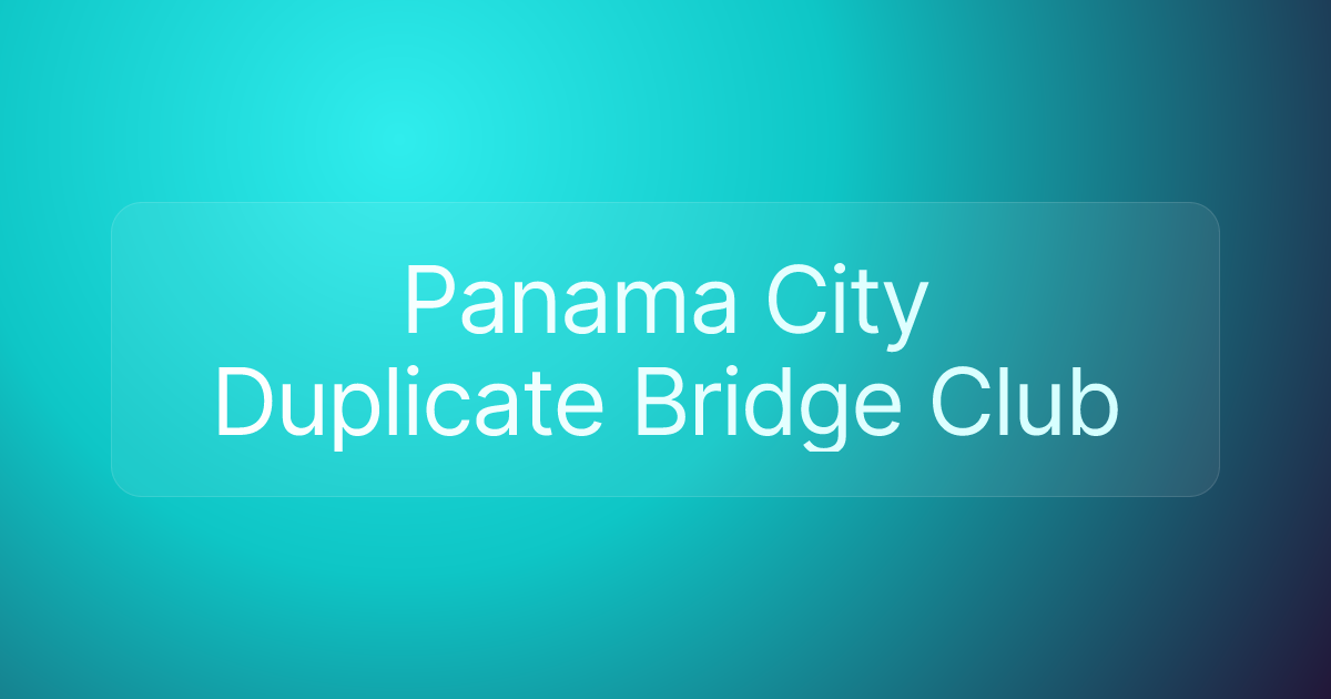 Panama City Duplicate Bridge Club
